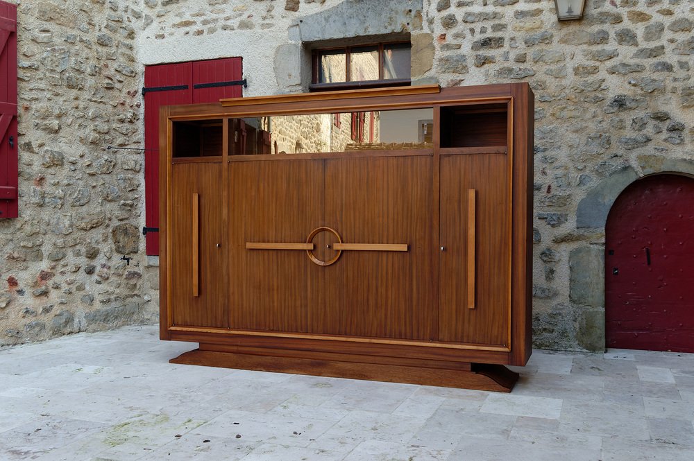 Modernist Art Deco Bookcase / Cabinet attributed to Auguste Vallin, France, 1930s