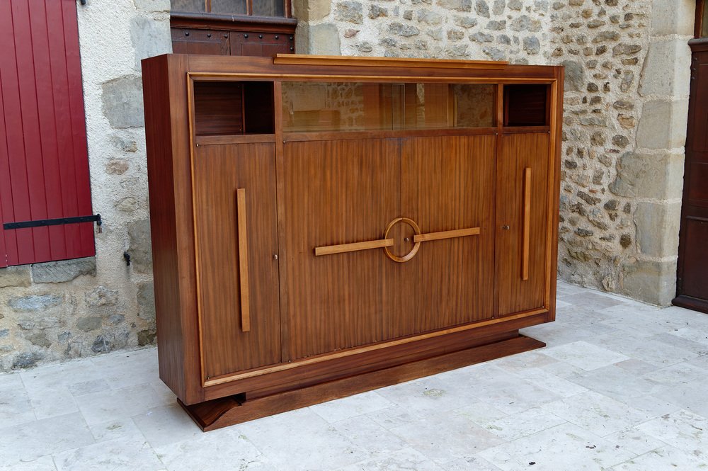 Modernist Art Deco Bookcase / Cabinet attributed to Auguste Vallin, France, 1930s