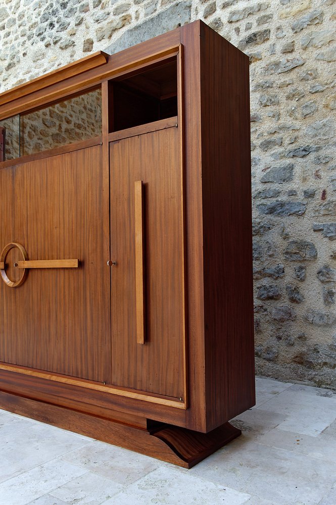 Modernist Art Deco Bookcase / Cabinet attributed to Auguste Vallin, France, 1930s