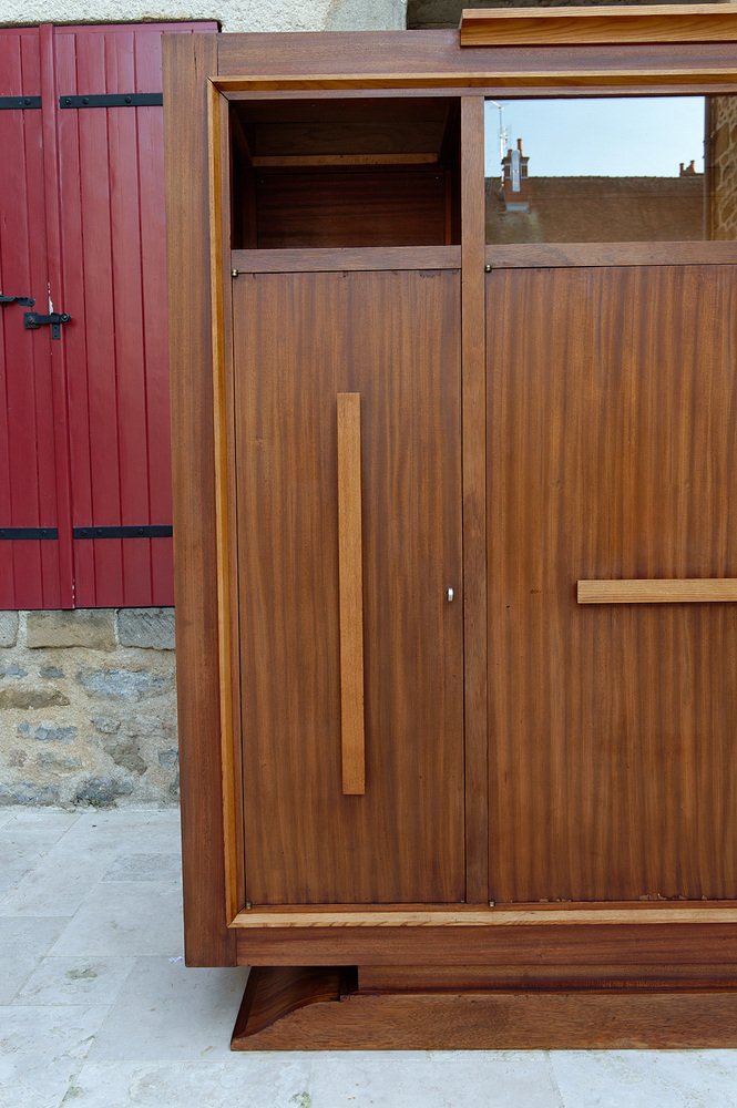 Modernist Art Deco Bookcase / Cabinet attributed to Auguste Vallin, France, 1930s