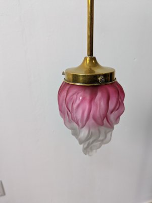 Modernist Art Nouveau Torch Ceiling Lamp in Glazed Glass, 1920s-JJT-1295860