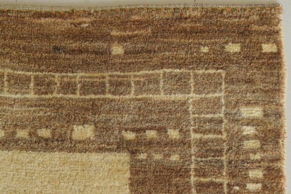 Modernist Beige Hand Woven Rug-AOI-1304641