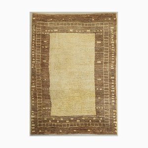 Modernist Beige Hand Woven Rug-AOI-1304641