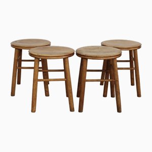 Modernist Birch Stools, Sweden, 1930s, Set of 4-LIV-1787997