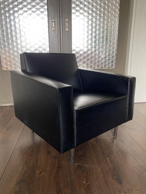 Modernist Black and Chrome Lounge Chair, 1950s-DE-746075