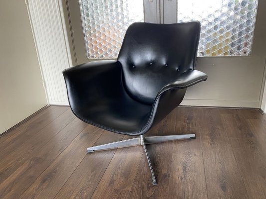 Modernist Black Lounge Chair, 1960s-DE-908934