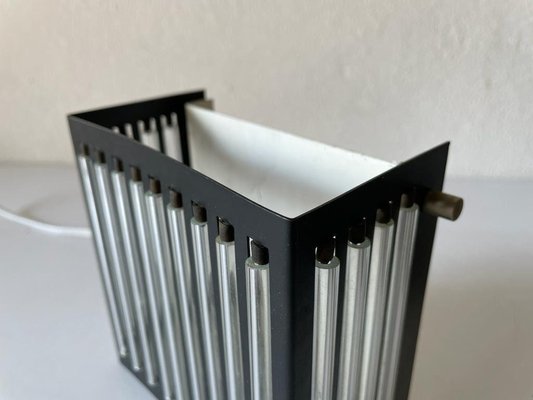 Modernist Black Square Metal and Glass Sconces from SSR, Germany, 1970s-RDS-1210085