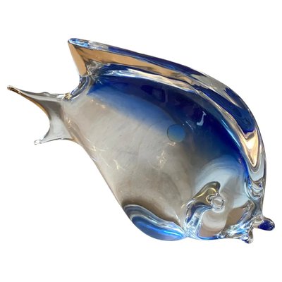 Modernist Blue Murano Glass Tropical Fish in the Style of Seguso, 1970s-NMK-1393909