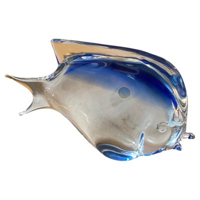 Modernist Blue Murano Glass Tropical Fish in the Style of Seguso, 1970s-NMK-1393909