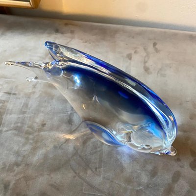 Modernist Blue Murano Glass Tropical Fish in the Style of Seguso, 1970s-NMK-1393909