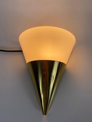 Modernist Brass and Opaline Glass Wall Lamps from Limburg, 1980s, Set of 2-PUK-829080