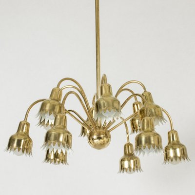 Modernist Brass Chandelier by Hans Bergström, 1940s-NL-1791949