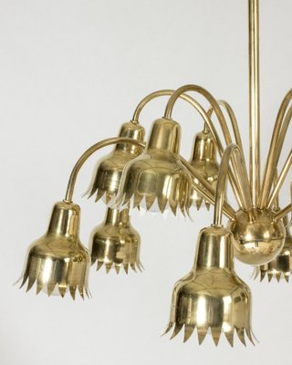 Modernist Brass Chandelier by Hans Bergström, 1940s-NL-1791949