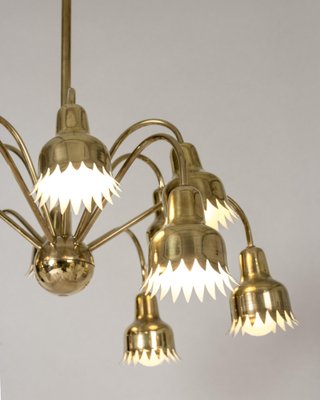 Modernist Brass Chandelier by Hans Bergström, 1940s-NL-1791949