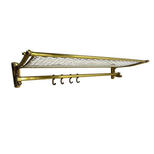 Modernist Brass Coat Rack in the style of Mategot, France, 1950s