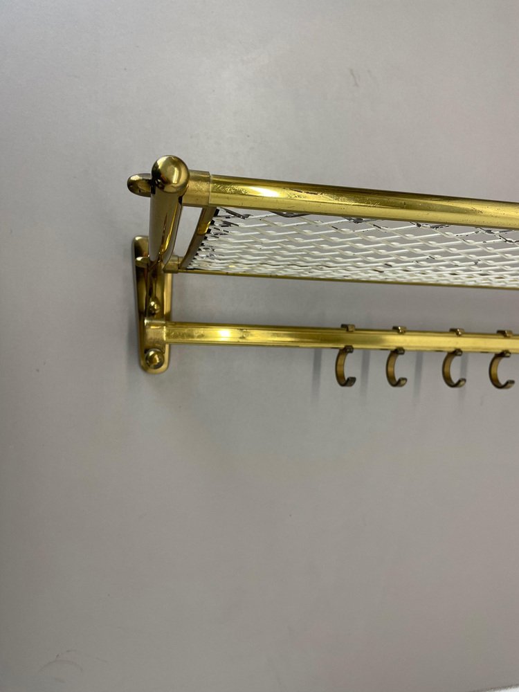 Modernist Brass Coat Rack in the style of Mategot, France, 1950s