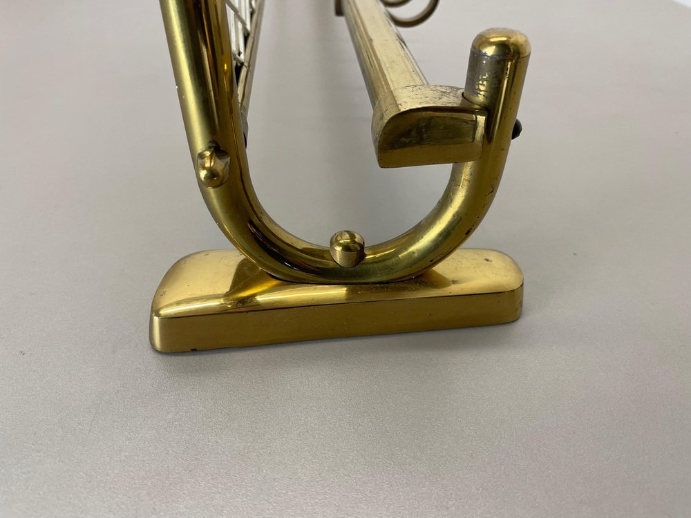 Modernist Brass Coat Rack in the style of Mategot, France, 1950s