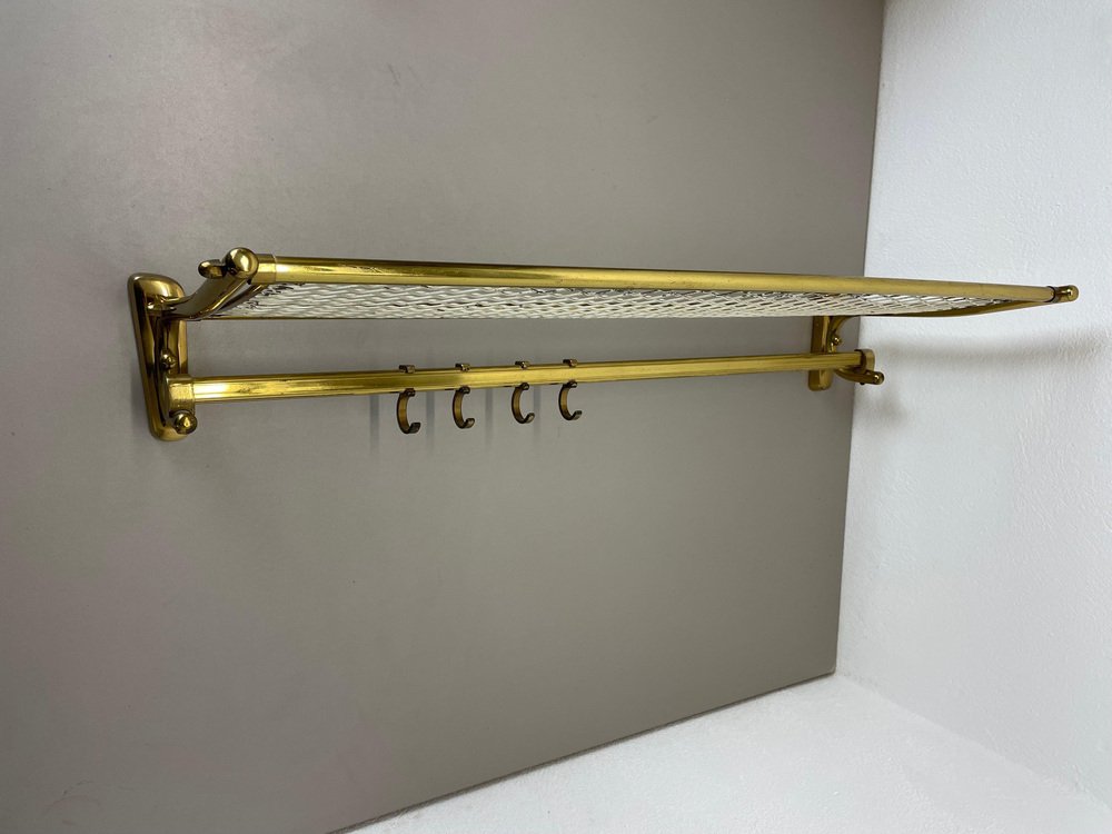 Modernist Brass Coat Rack in the style of Mategot, France, 1950s