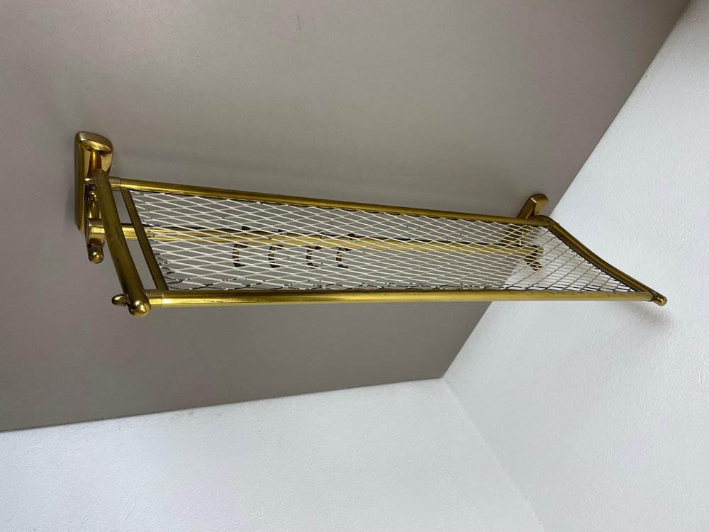 Modernist Brass Coat Rack in the style of Mategot, France, 1950s