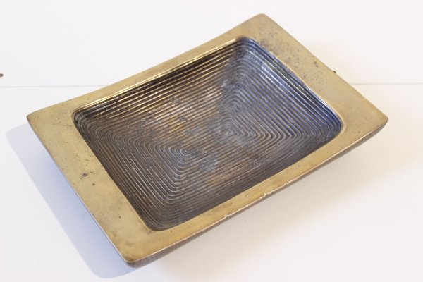 Modernist Bronze Ashtray for Wrought Iron Base, 1950s-WEQ-1138571