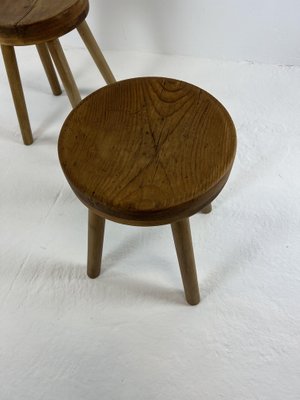 Modernist Concave Pine Stools, Set of 2-WKI-1187775