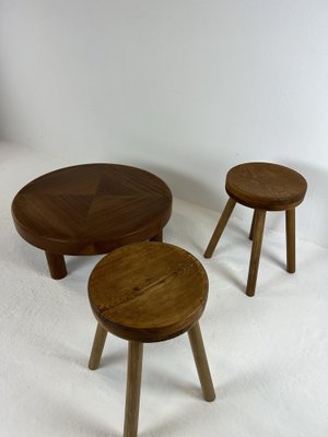 Modernist Concave Pine Stools, Set of 2-WKI-1187775