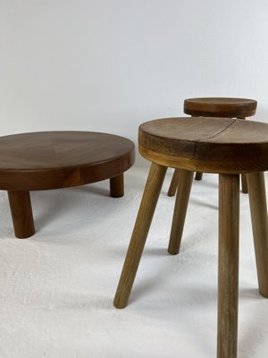 Modernist Concave Pine Stools, Set of 2-WKI-1187775