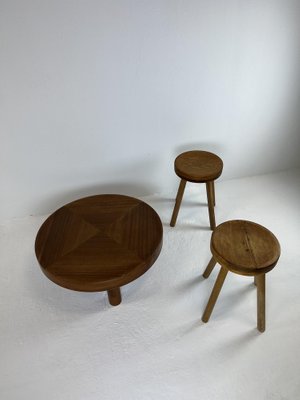 Modernist Concave Pine Stools, Set of 2-WKI-1187775