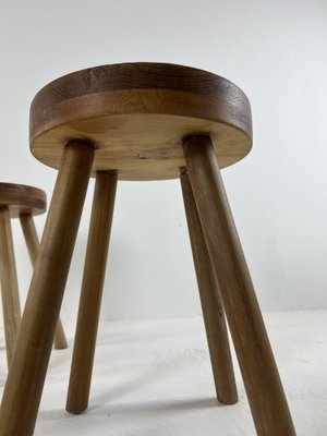 Modernist Concave Pine Stools, Set of 2-WKI-1187775