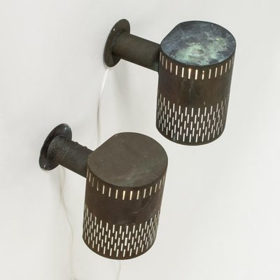 Modernist Copper Wall Lights by Hans Bergström, 1940s, Set of 2-NL-1756215