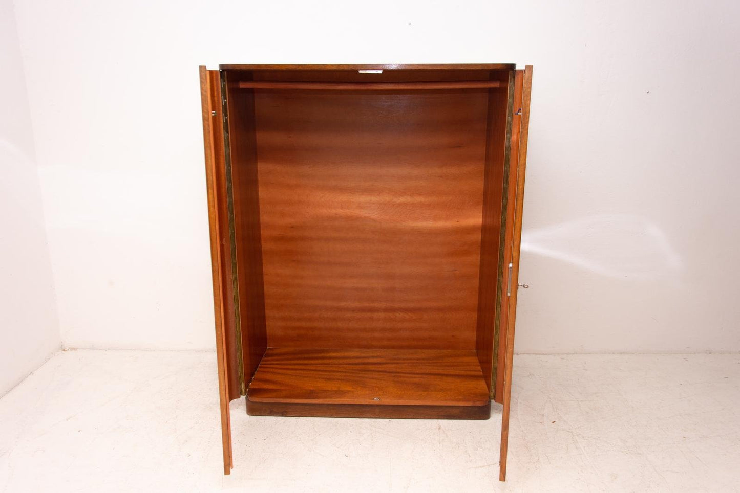 Modernist Czech Walnut Wardrobe from Interiér Praha, 1950s, Czechoslovakia