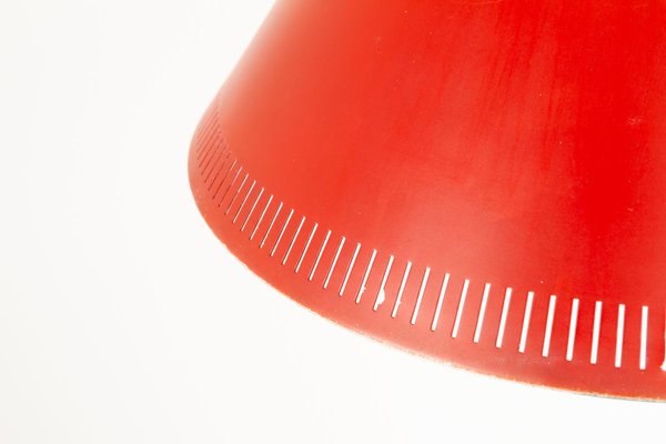 Modernist Danish Red Kegle Pendant Lamp by Bent Karlby for Lyfa, 1960s-WIX-902483