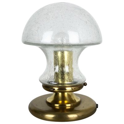 Modernist German Glass and Brass Mushroom Table Light by Doria Lights, 1970s-QZ-1139879