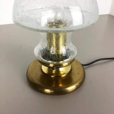 Modernist German Glass and Brass Mushroom Table Light by Doria Lights, 1970s-QZ-1139879