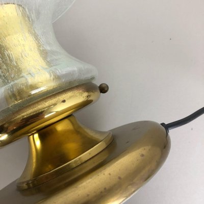 Modernist German Glass and Brass Mushroom Table Light by Doria Lights, 1970s-QZ-1139879