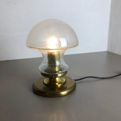 Modernist German Glass and Brass Mushroom Table Light by Doria Lights, 1970s-QZ-1139879