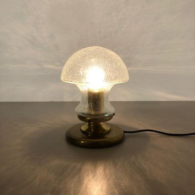 Modernist German Glass and Brass Mushroom Table Light by Doria Lights, 1970s-QZ-1139879