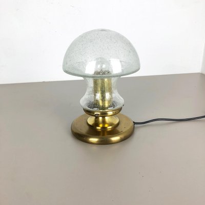 Modernist German Glass and Brass Mushroom Table Light by Doria Lights, 1970s-QZ-1139879