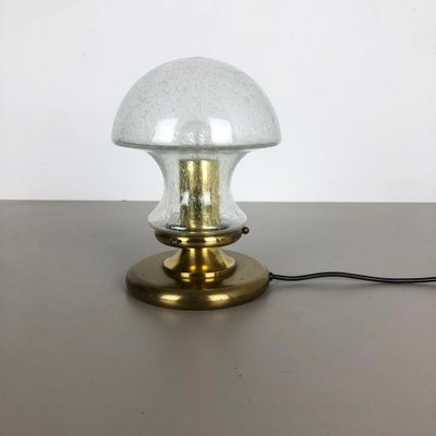 Modernist German Glass and Brass Mushroom Table Light by Doria Lights, 1970s-QZ-1139879