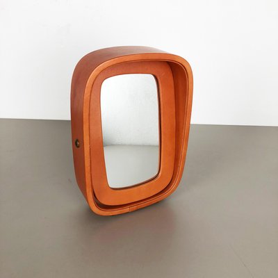 Modernist German Leather Table Mirror from United Workshops, 1960s-QZ-1069527