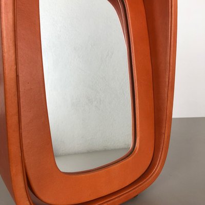 Modernist German Leather Table Mirror from United Workshops, 1960s-QZ-1069527