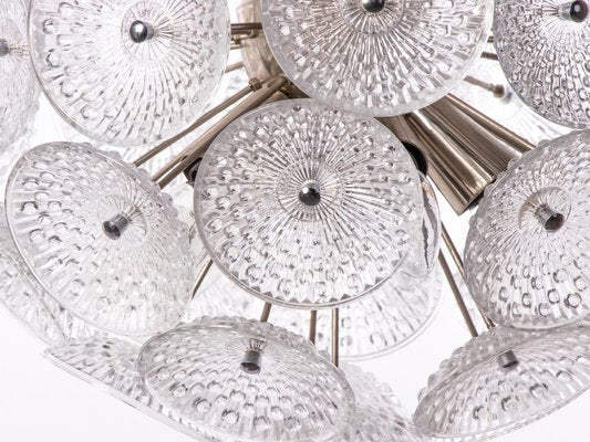 Modernist Glass and Chrome 10-Light Dandelion Sputnik Chandelier, 1960s-DEK-1349382