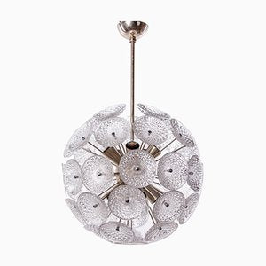 Modernist Glass and Chrome 10-Light Dandelion Sputnik Chandelier, 1960s-DEK-1349382