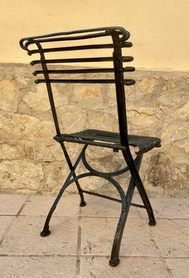 Modernist Green Iron Garden Folding Chair, 1930s-NOU-852985