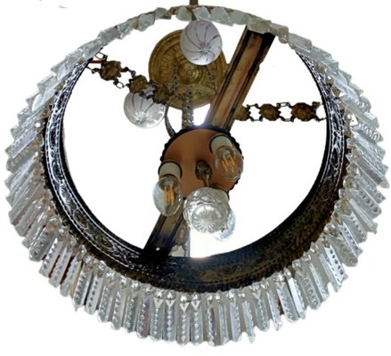 Modernist Hammered Brass Chandelier-SNX-920182