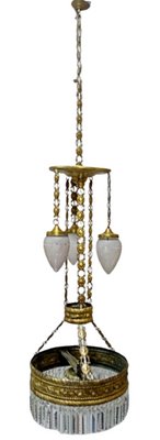 Modernist Hammered Brass Chandelier-SNX-920182