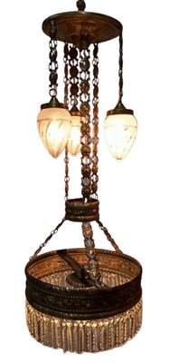 Modernist Hammered Brass Chandelier-SNX-920182