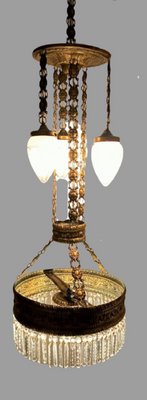 Modernist Hammered Brass Chandelier-SNX-920182