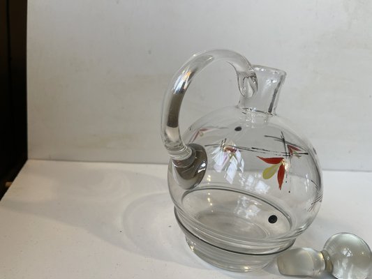 Modernist Hand-Painted Glass Decanter by Jacob E. Bang for Holmegaard, 1950s-LCR-1805426