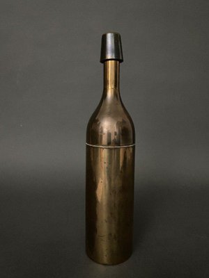 Modernist Italian Bottle Shaker in Gold Metal, 1970s-QKG-1799980